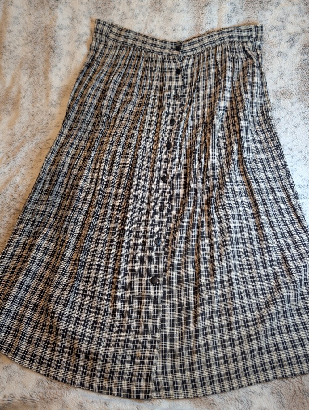 90s Grunge CO.LA Tartan Plaid Button Down A-Line Maxi Skirt USA Vintage Plus